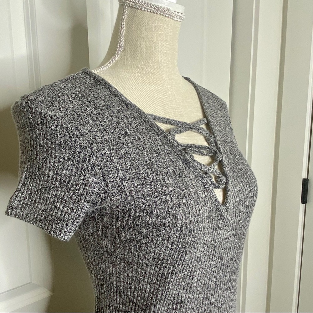Justify Grey Lace Up Dress